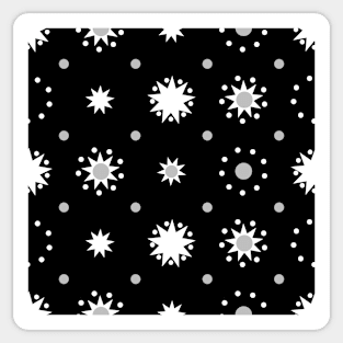 Suns and Dots White on Black Repeat 5748 Sticker